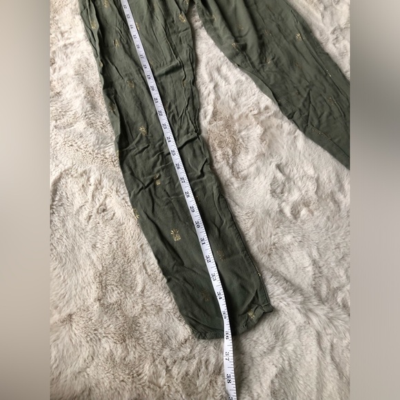 H&M Kids Green woven joggers w/gold pineapple size eur 170 / USA 20 - Picture 8 of 12